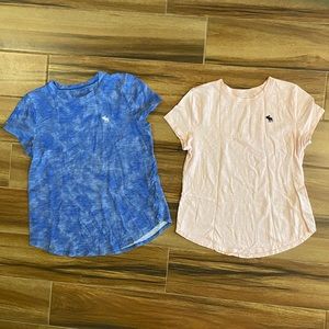 Abercrombie kids girls shirts, set of 2, pink and blue tie dye